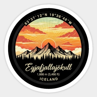 Eyjafjallajökull Iceland Sunset Sticker